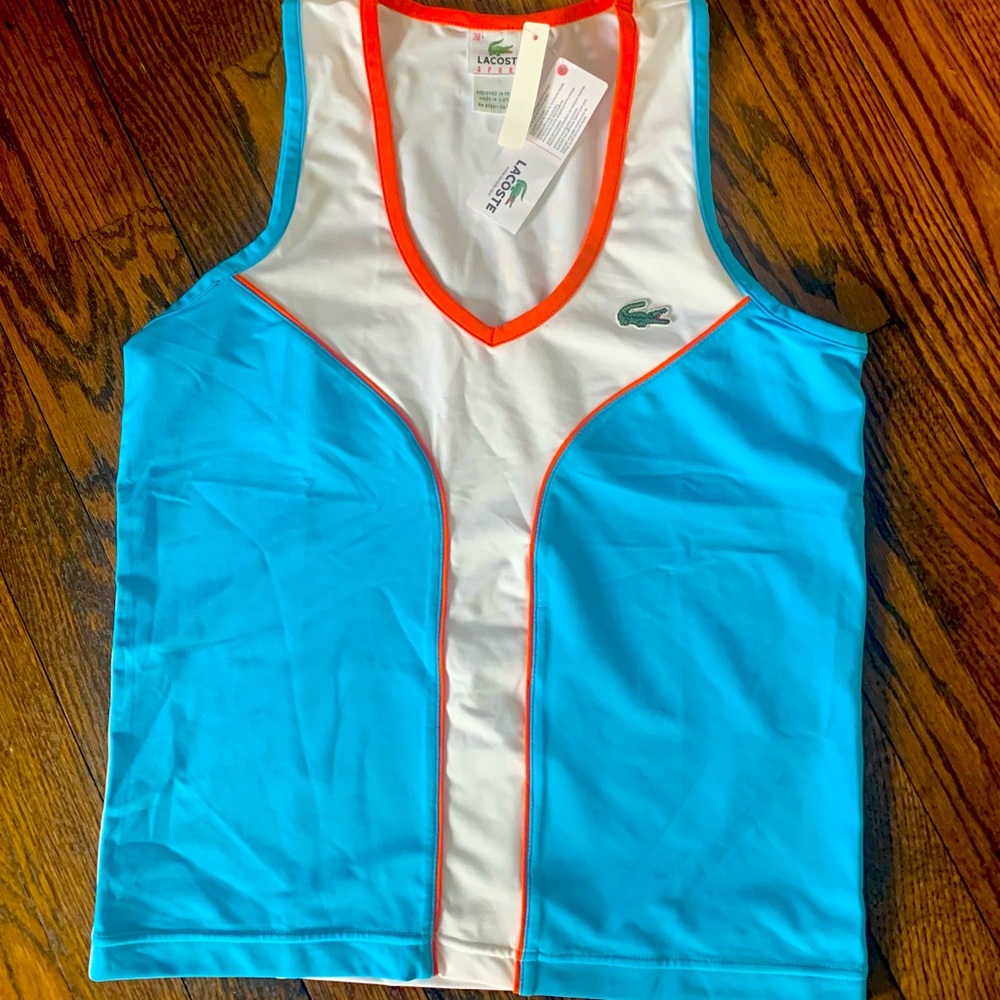 Lacoste Stretch Sport Top Tri Color Bright and Fun